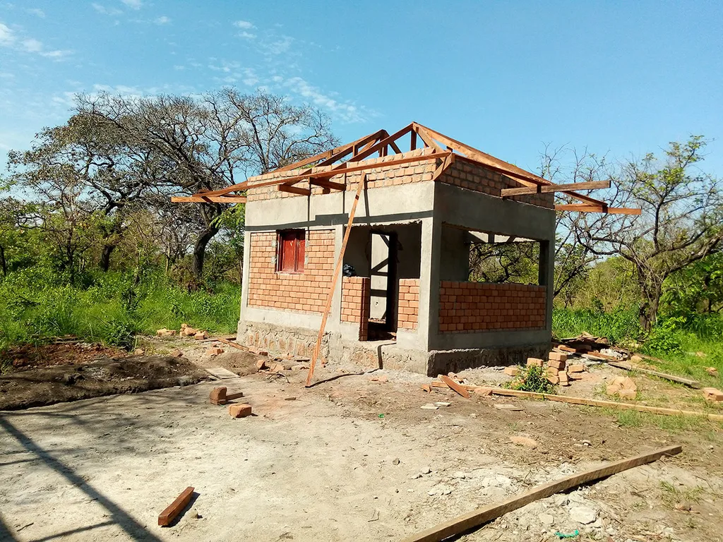 The kitchen at Camp Dungu during construction