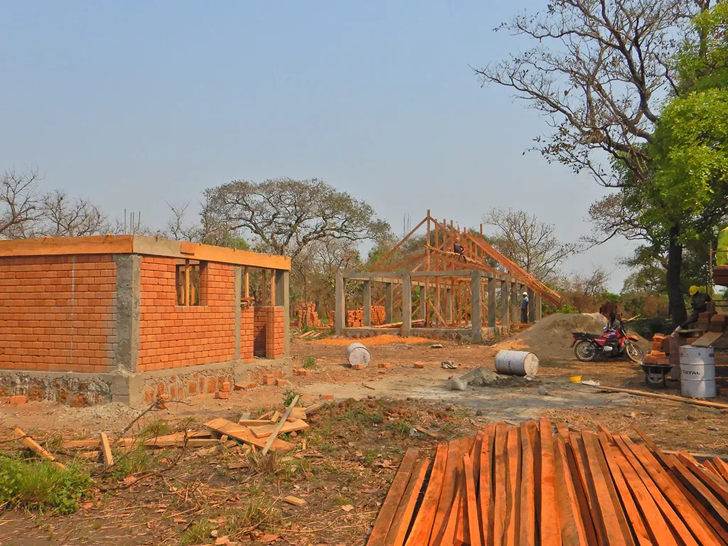 Kitchen walls going up at Camp Dungu